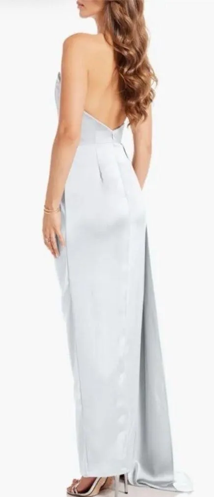 Katie May Bita Strapless Satin Gown in Celestial Blue M - Image 2