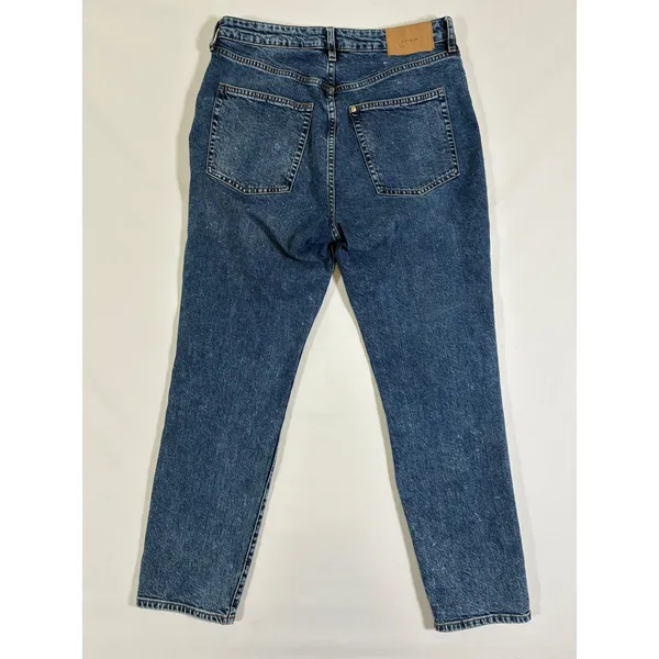 H&M Womens Ultra High Waist Mom Jeans Medium Wash Blue Button Fly Size 12 - Image 9