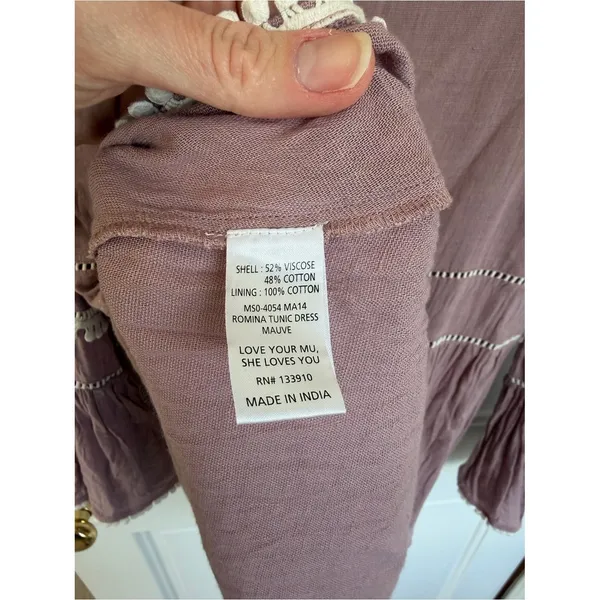 Show Me Your Mumu Romina Tunic Dress Mauve Boho Bell Sleeve Medium‎ - Image 6