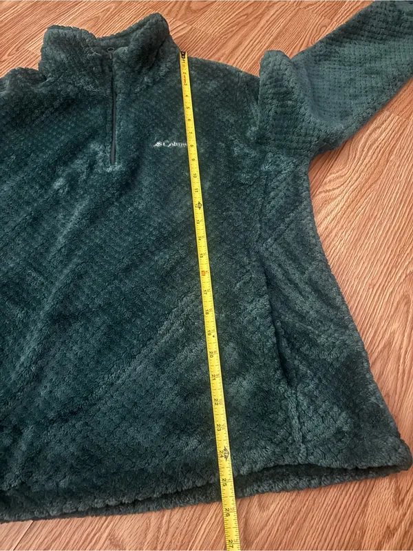 Columbia Plush Quarter-Zip Fleece Jacket Deep Forest Green Size Large - Image 9
