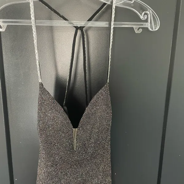 NWT‎ ABBY PARIS 94101 Black Sparkle Dress Open Back Sz 2 $150 - Image 6