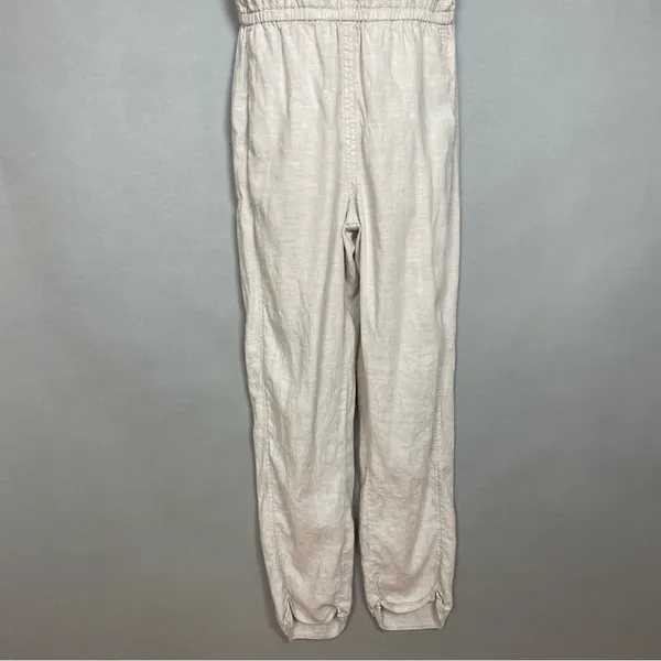 Toad&Co Tara Hemp Jumpsuit Size Small Oatmeal Chambray One Piece Tie‎ Shoulders - Image 4