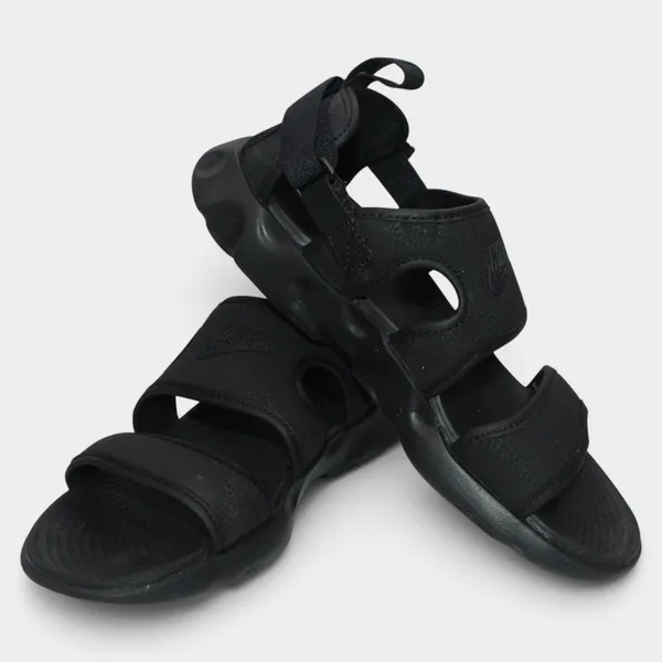 Nike Owaysis Sandals Women 7 Triple Black Adjustable Sport - Image 7