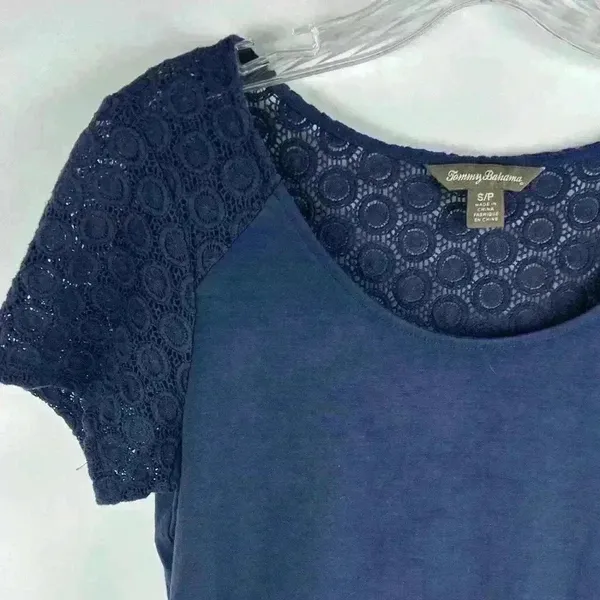 Tommy Bahama Women's Navy Blue Lace Dress‎ Swim Coverup Size Small - Image 8