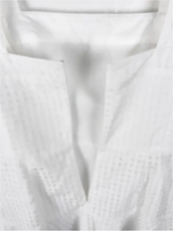 AMANDA UPRICHARD White Annalise Lined Back Zipper Flounce Hem Dress Medium - Image 6