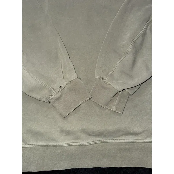 Lululemon Women's Sweatshirt Distressed Oversized Crewneck Pullover Green Sz XL - Image 3