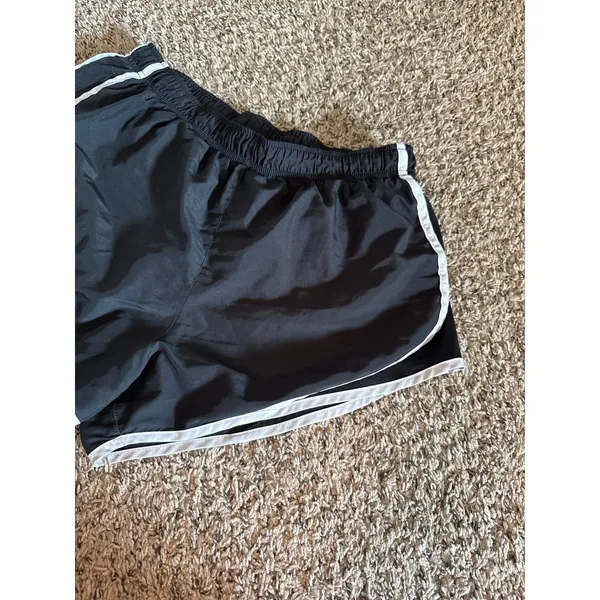 NIKE DRI-FIT Women's‎ Black White Running Gym Shorts w/Liner Size L - Image 3
