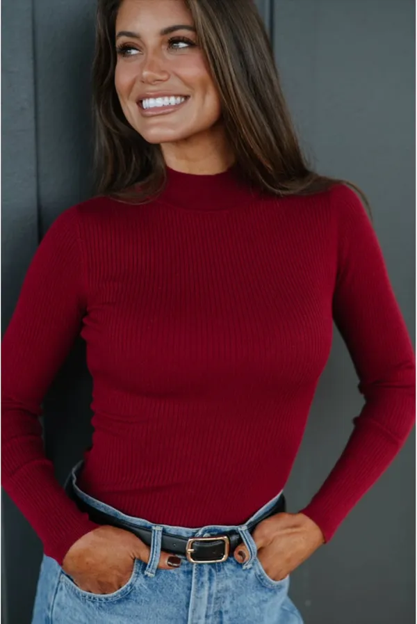 These Three Boutique Burgundy/red bodysuit - Image 3