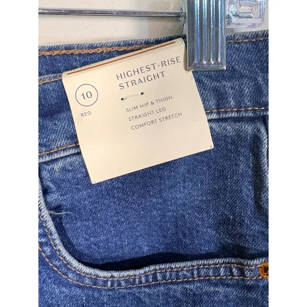 Universal Thread Straight Jeans Womens 10 Blue NEW Highest Rise‎ Button Fly - Image 4