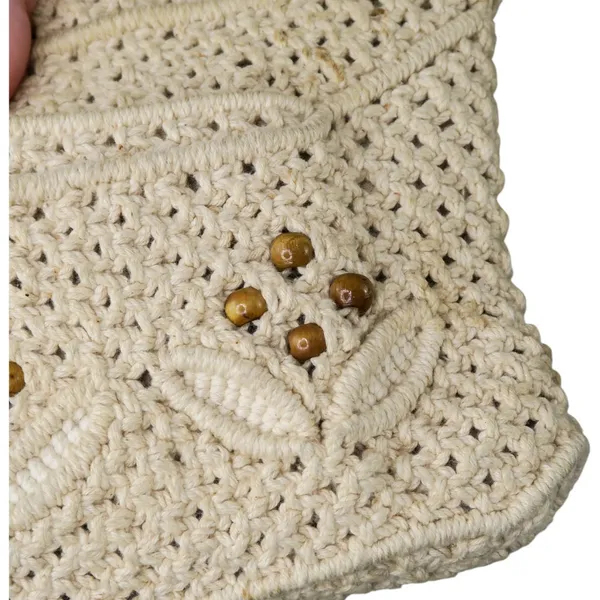 Vintage 70s Crochet Boho Philippine Macrame Crochet Clutch - Image 6