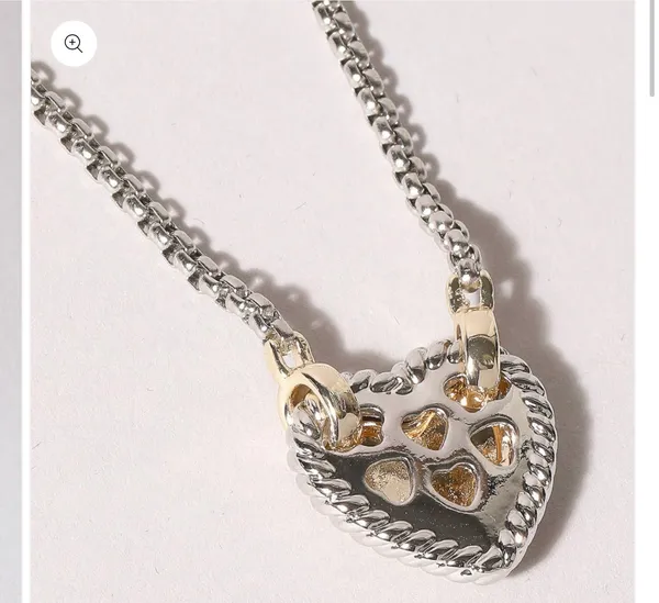 Gold Heart Charm Box Chain Necklace - Image 4