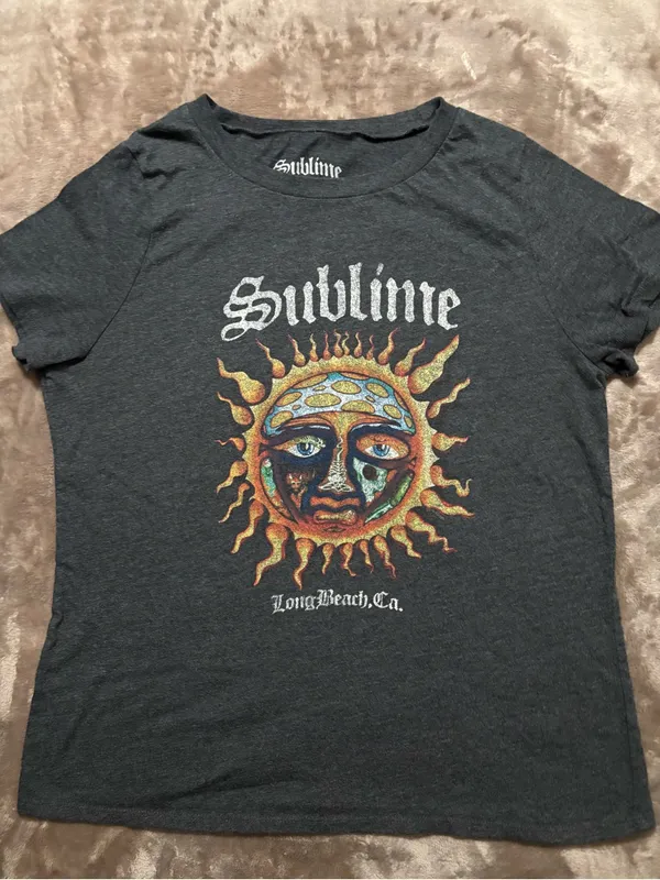 Sublime T-Shirt Women’s Size XL Charcoal Gray Long Beach Graphic Short Sleeve - Image 3