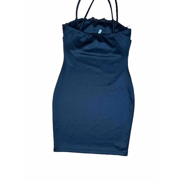 Glare Black Short Bodycon Spaghetti Strap‎ ￼Dress Womens Size Medium Look Small - Image 8