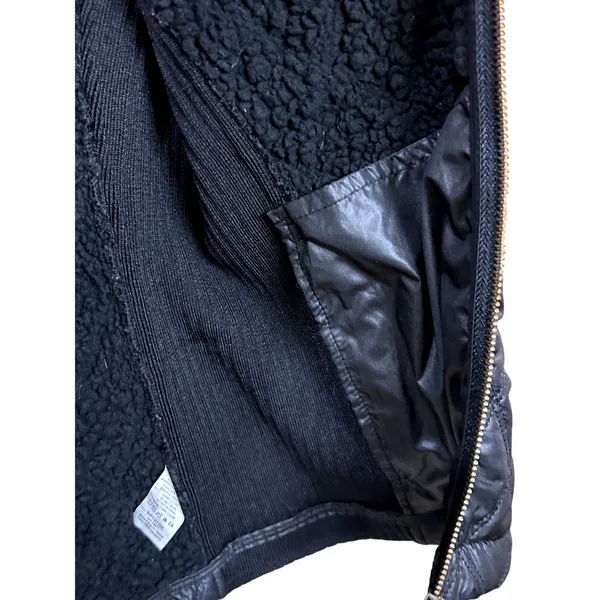 prAna Womens Black Quilted Sherpa Lined Full Zip Puffer Vest Ribbed Trim Small - Image 10