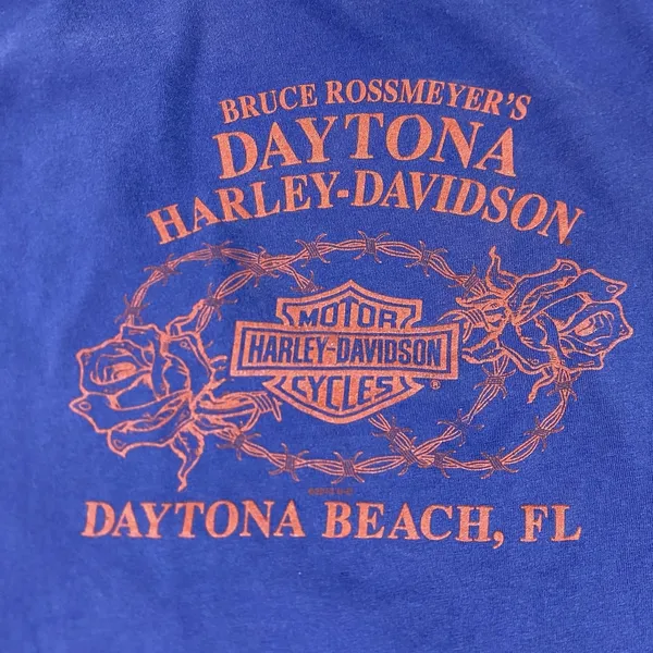 Harley-Davidson Shirt‎ Womens Medium Blue Daytona Beach V Neck Graphic Tee - Image 3