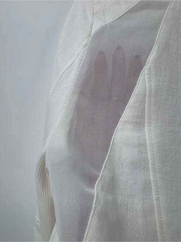 (E)   Blank NYC cream Asymmetrical Zip Moto Jacket - Image 9