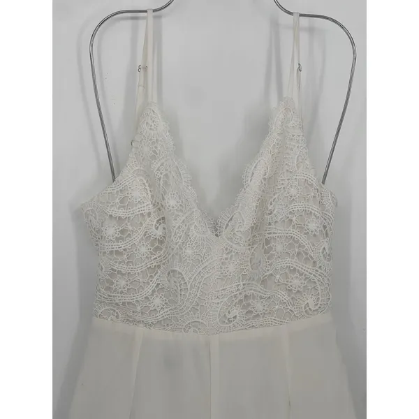 Windsor Grand Allure Cutout Boho Jumpsuit Bachelorette Bridal White‎ — M Bin12 - Image 2