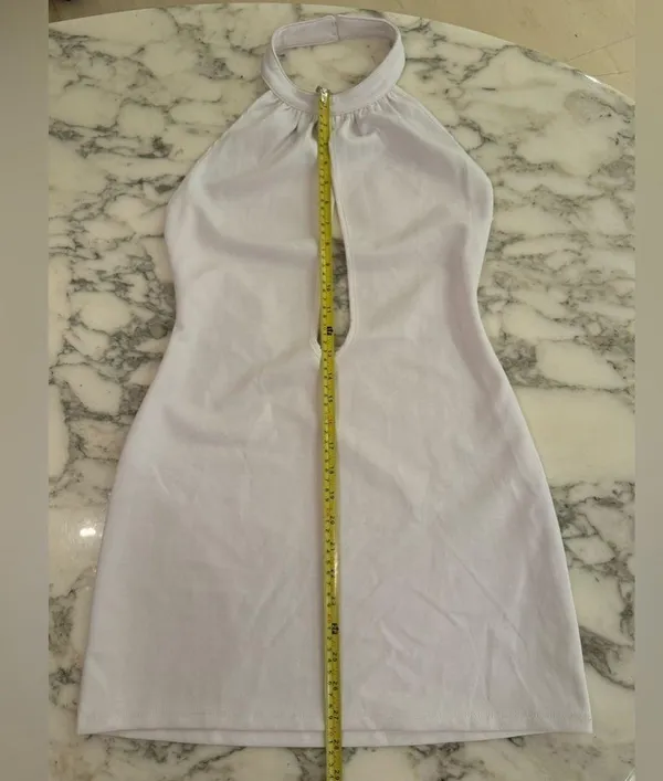 NWOT O’Dolly Dearest Jade White Cutout Halter Mini Dress M Party Club After Prom - Image 12