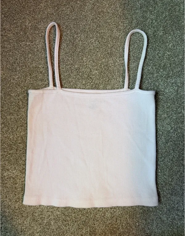 Brandy Melville Pink Tank Top Cropped Ribbed - Image 2