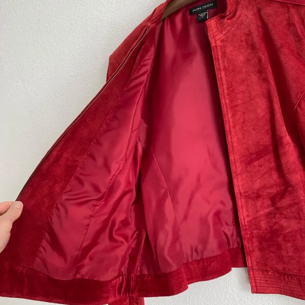 Valerie Stevens Women's Leather Red Motto Jacket - Large - Image 4