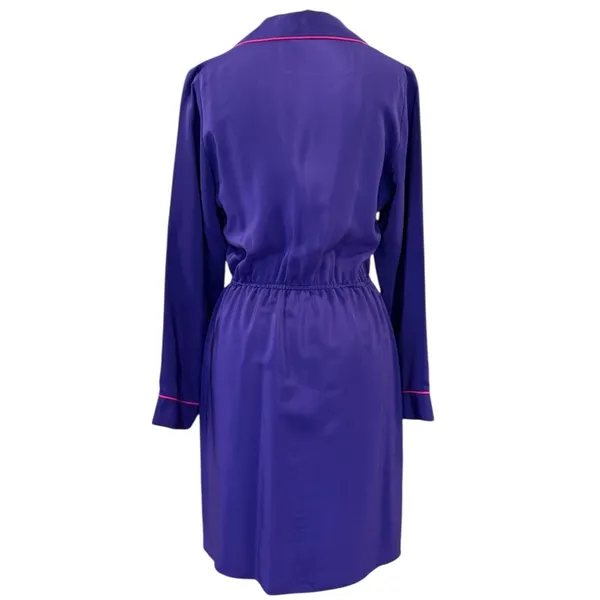 Amanda Uprichard Silk Faux Wrap Knee Length Dress Size Medium - Image 2
