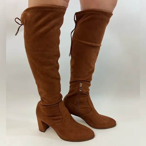 Marc Fisher Tan Suede Over the Knee Boots Size 6.5 - Image 3
