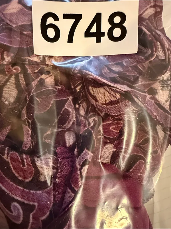 Avara Long Sleeve Purple Metallic Blouse Size Small - Image 7