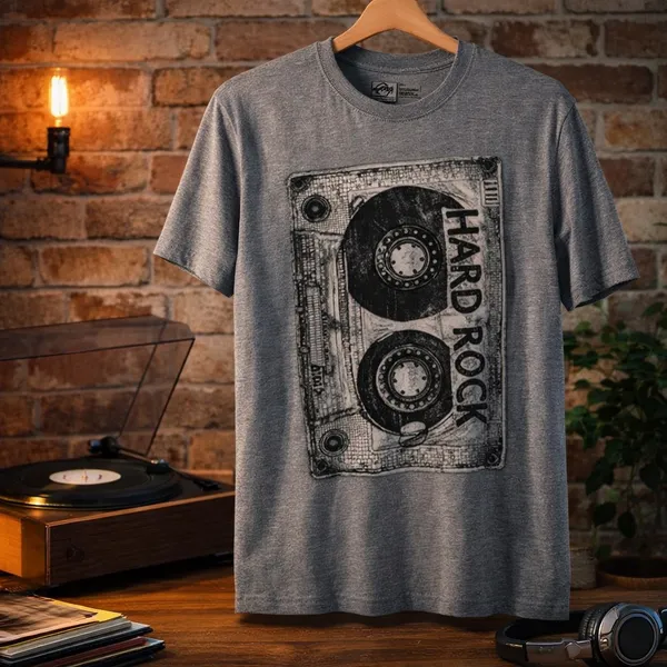 Hard Rock Cafe Vintage Cassette Gray T-Shirt Unisex size Small - Image 2