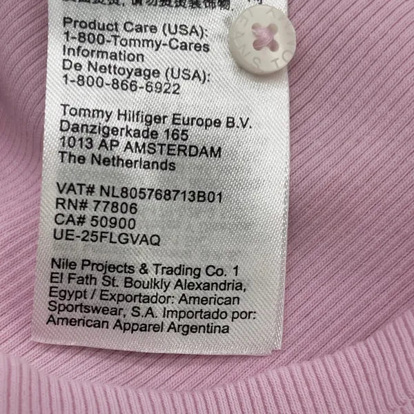 Tommy Jeans Crop Top Women‎ Medium Pink Ribbed Y2K Girly Preppy Ballet Pastel - Image 10