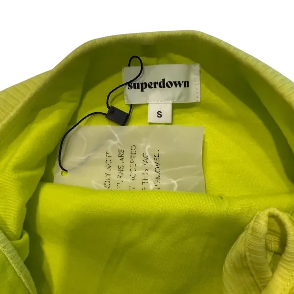 Superdown Kourtney Backless Mini Dress in Chartreuse, Size S - Image 4