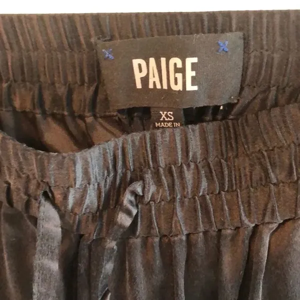 Paige Faded Black Drawstring Silk Joggers - Image 2