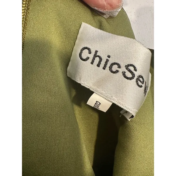 ChicSew Maxi Dress 12 Green Velvet Sleeveless Slit Formal Evening Gown Holiday - Image 5