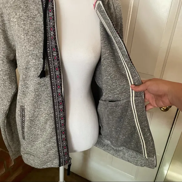 American Eagle gray zip up hoodie jacket - Image 5