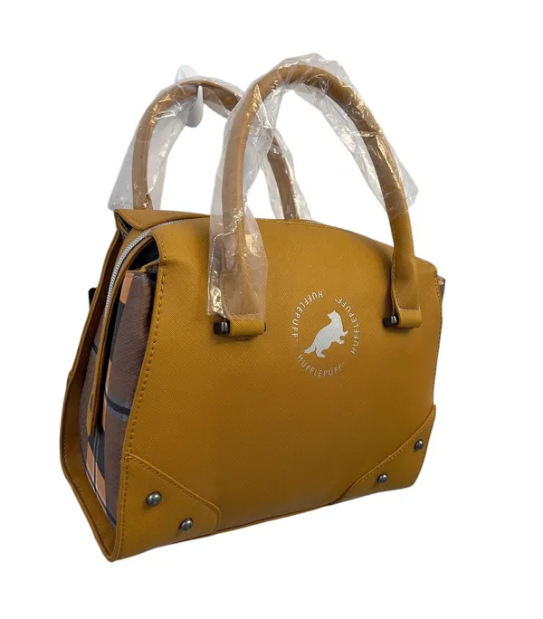 Hufflepuff Hogwarts Bucket Handbag Yellow/ Plaid. NWT - Image 2