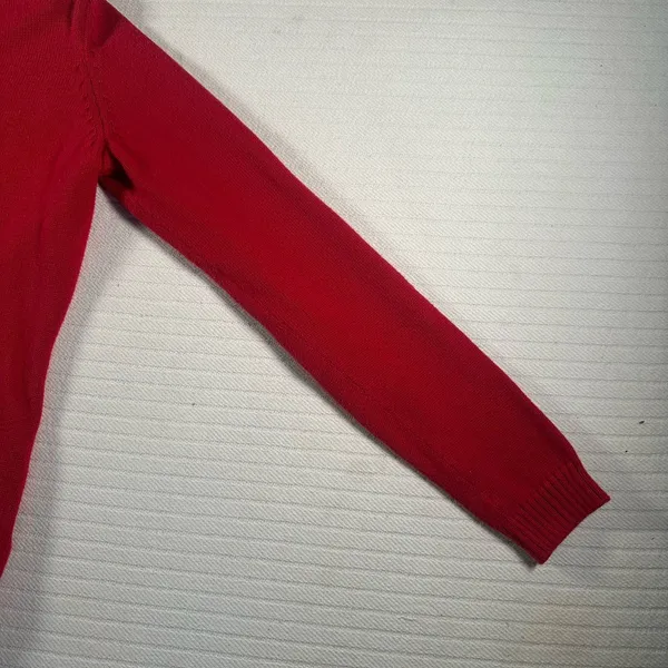 Charter Club Women’s Sweater Medium Red Knit Toggle Neck Pullover - Image 8