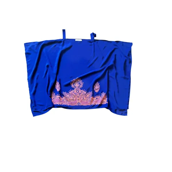 Umgee Women's Blue & Coral Cold Shoulder Top - Image 3