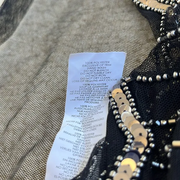 NWT Boohoo Claudia Embellished Beaded Woven Tank Top in Black Women's Size 12 - Image 7