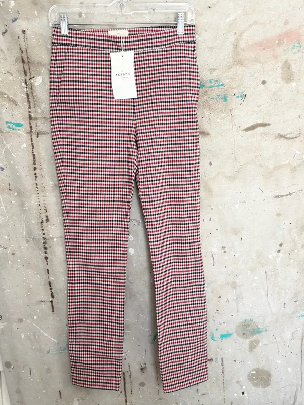 Sezane Clara Trousers in Gingham - Image 2