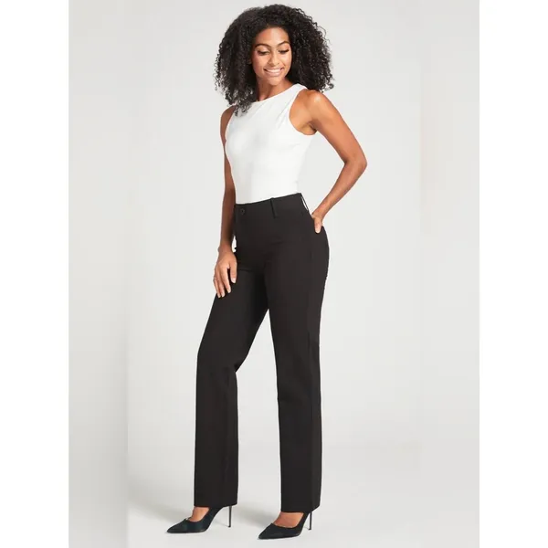 Betabrand NWT Women Small Long Black Two-Pocket Straight Leg Yoga Dress Pants - Image 3