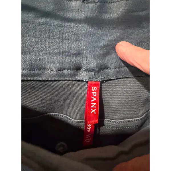 Spanx Womens Cargo Pants 3X Blue Stretch Twill Cropped Tummy Control 20399Q - Image 4