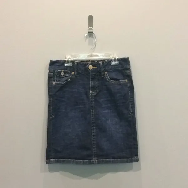 Old Navy Low Waist Denim Skirt Size‎ 1 Dark Wash Stretch Straight Jean Skirt - Image 4