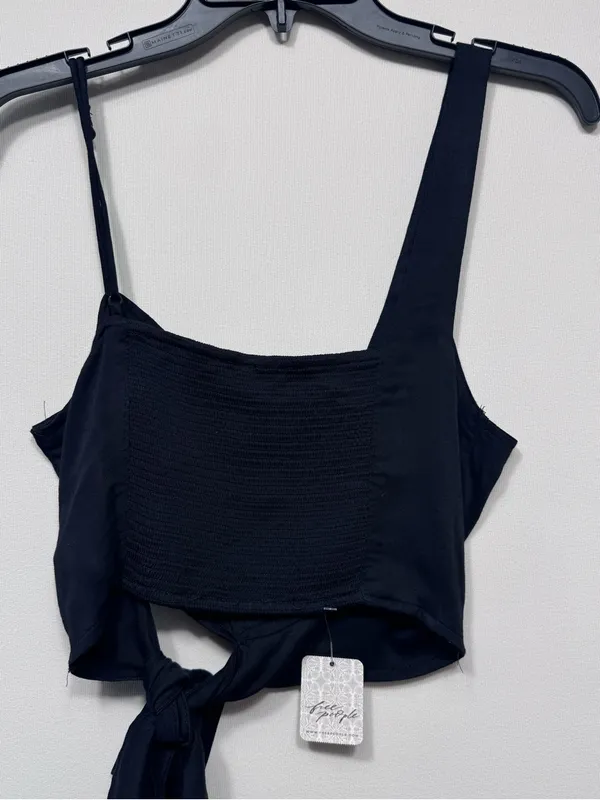 Free People Womens Mila One Shoulder Side Tie Cropped nwt size large - Image 4