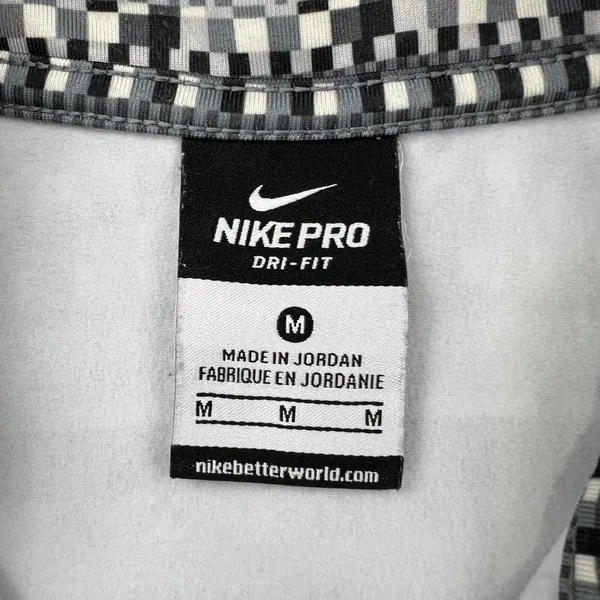 Nike Pro Hyperwarm Pullover Women's M Grey Pixel‎ Print Half Zip Nordic Athletic - Image 6
