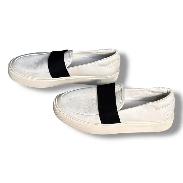 UGG Chayze White Leather Slip On Sneakers Black Strap Size 8‎ Casual Minimalist - Image 2