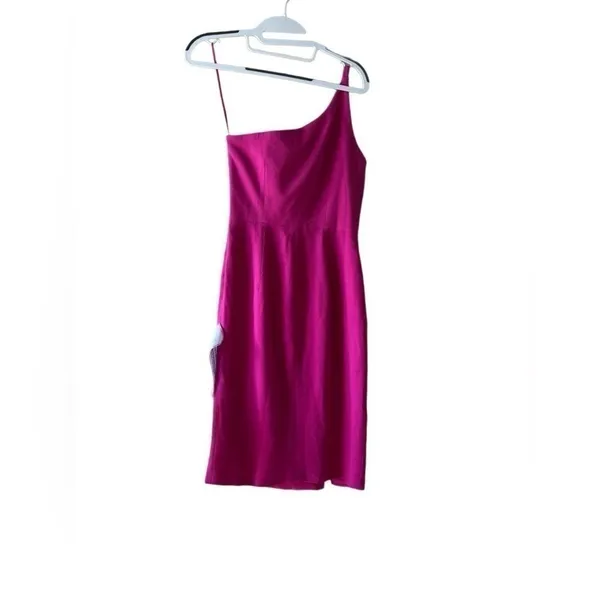 Dress the Population Fuchsia One Shoulder Sheath Midi Dress NWT XS - Image 3