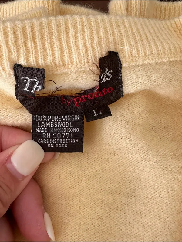 Vintage Butter Yellow Wool Sweater - Image 6