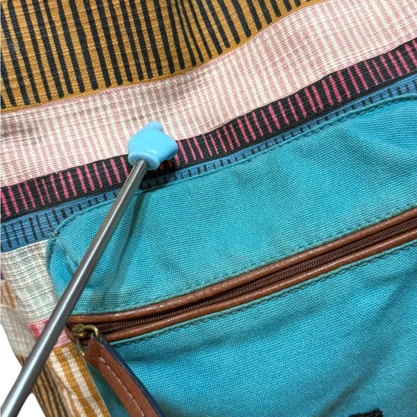 Fossil Multicolor Canvas Backpack Teal Blue Front Pocket Boho Retro‎ Style - Image 11