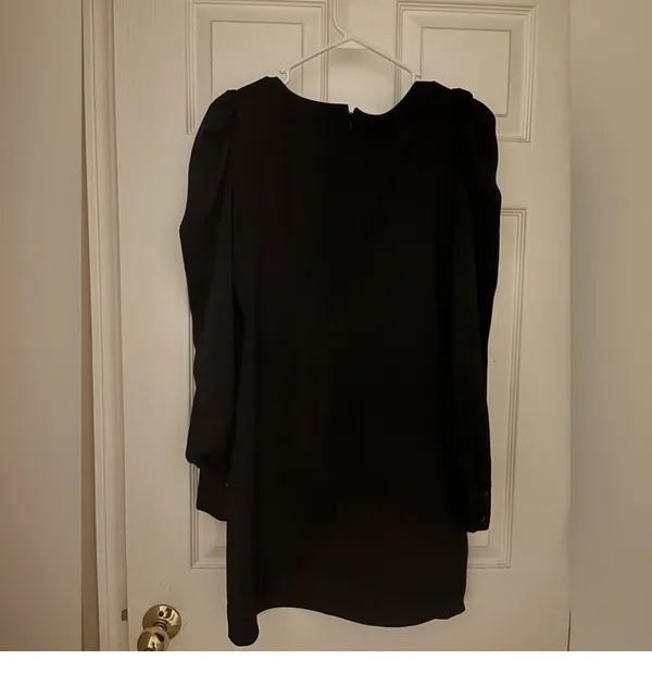 Lulus Black Puff Sleeve Mini Dress - Image 5