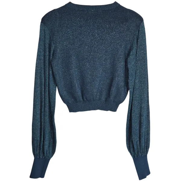 Free People Teal Blue‎ Let It Shine Sweatshirt OB719485 Small - Image 2