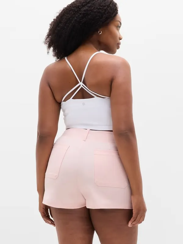 New Athleta 4 Skyline High Rise Tailored 4" Short Pink Sand Size 4 - Image 5